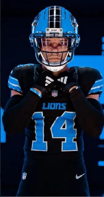 Men Detroit Lions Nike black Custom Game NFL Jersey